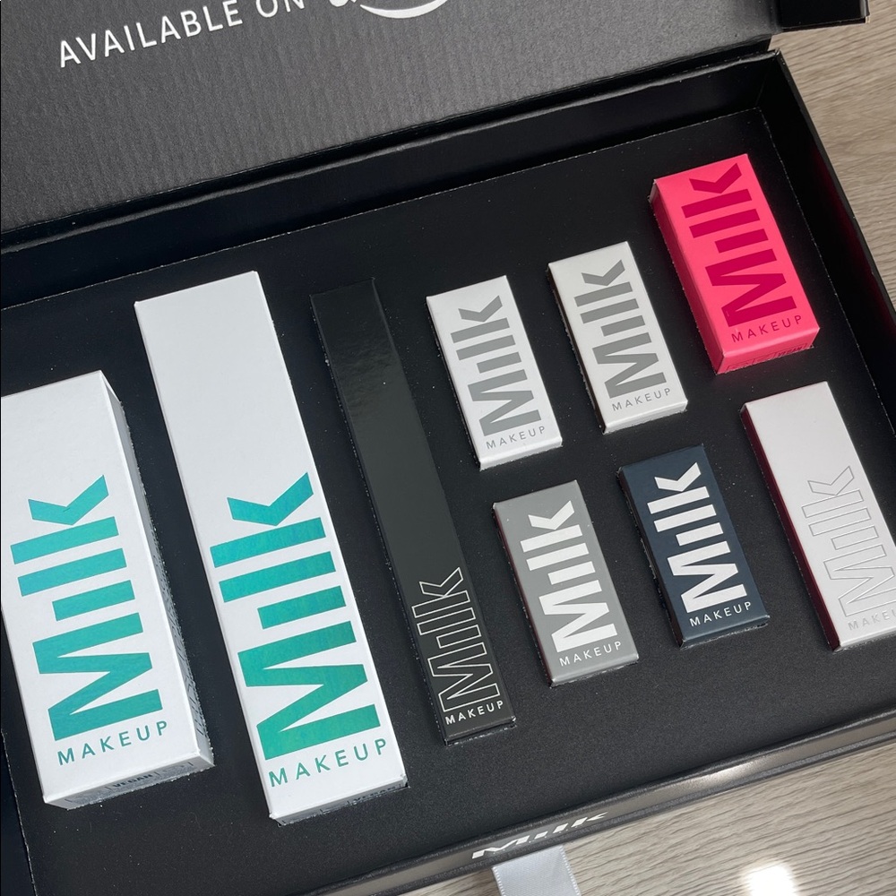 Milk Makeup Collection in Teal, Pink, Black, and White